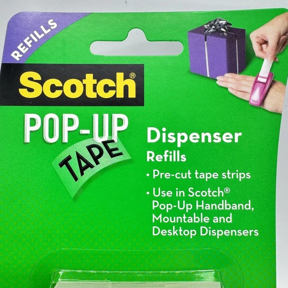 Scotch Pop Up Tape Refills 3 Pack 225 Strips Precut Dispenser 3M New NOS